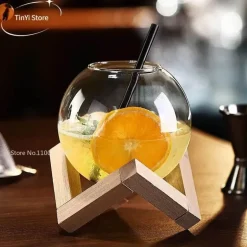 Cocktailbecher aus Mondglas mit Ständer – Kreatives Barzubehör