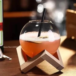 Cocktailbecher aus Mondglas mit Ständer – Kreatives Barzubehör