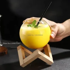 Cocktailbecher aus Mondglas mit Ständer – Kreatives Barzubehör