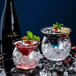 Cocktailglas mit Eiszapfen aus Kristallglas – Elegantes Trinkgeschirr