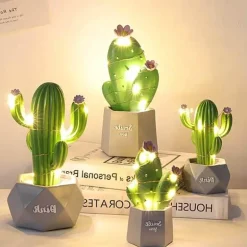 Colorful Cactus LED Night Lamp - Table Decor
