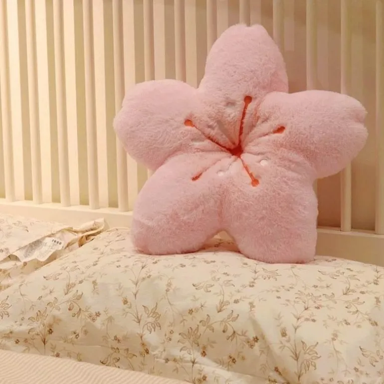 Colorful Cherry Blossom Seat Cushion Pillow - Decorative Floral Throne Pad