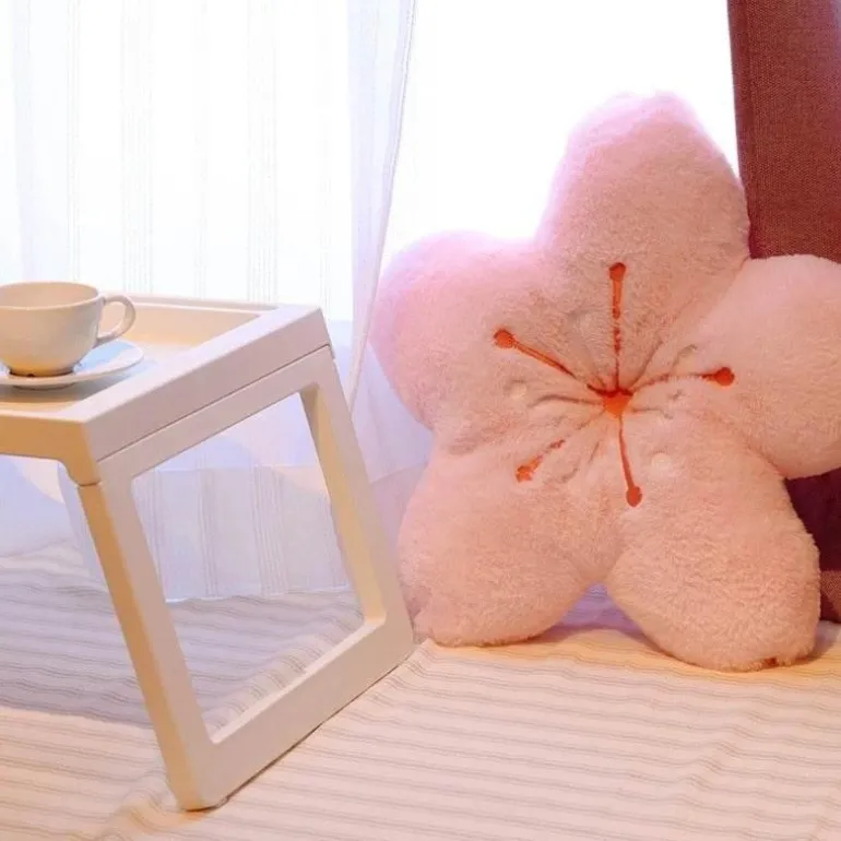 Colorful Cherry Blossom Seat Cushion Pillow - Decorative Floral Throne Pad