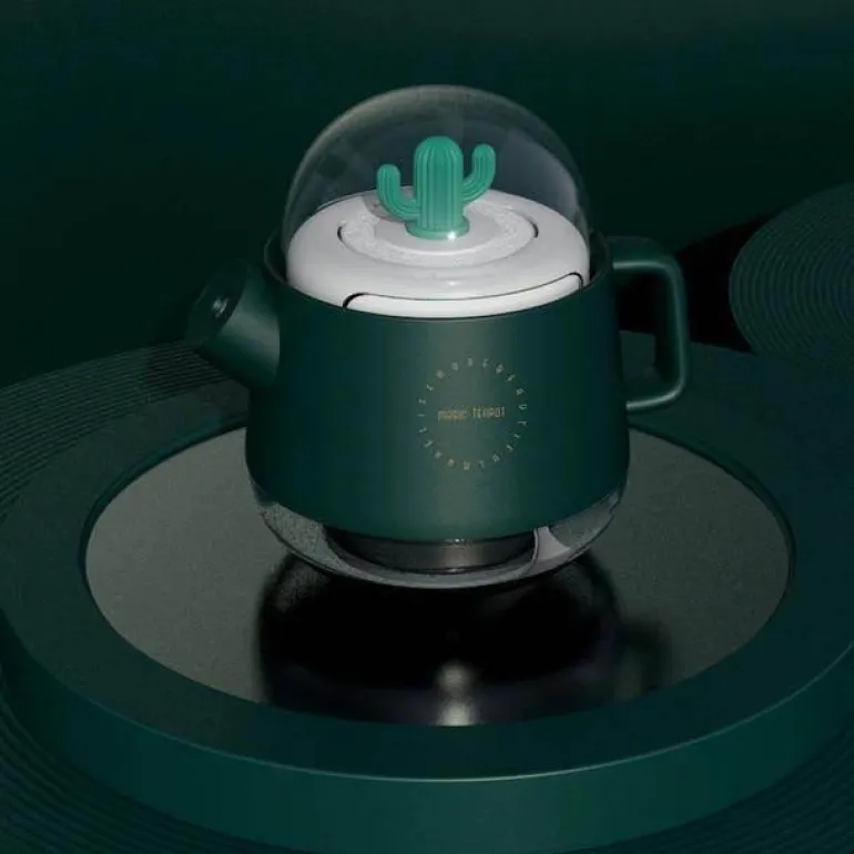 Colorful Teapot Humidifier with Night Light - USB Air Diffuser