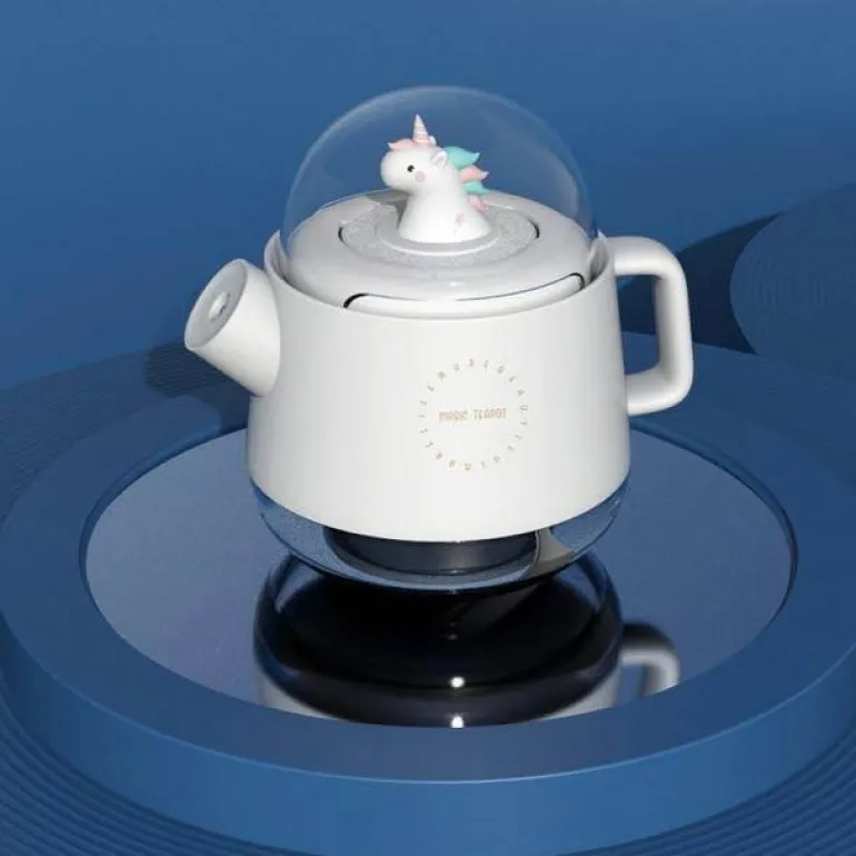 Colorful Teapot Humidifier with Night Light - USB Air Diffuser