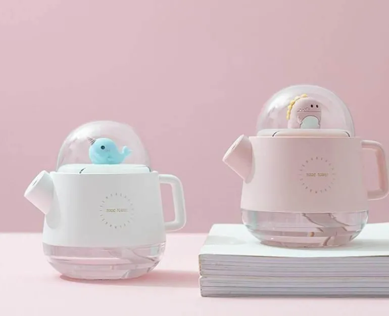 Colorful Teapot Humidifier with Night Light - USB Air Diffuser
