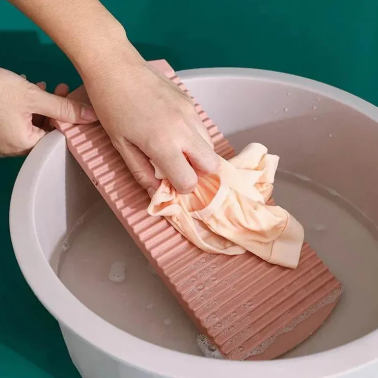 Compact Washboard Cleaner - Thick Plastic Washbasin Scrubber
