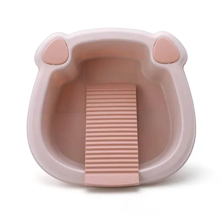 Compact Washboard Cleaner - Thick Plastic Washbasin Scrubber
