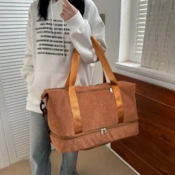 Cord-Reisetasche – Schuhfach, Weekender-Tasche