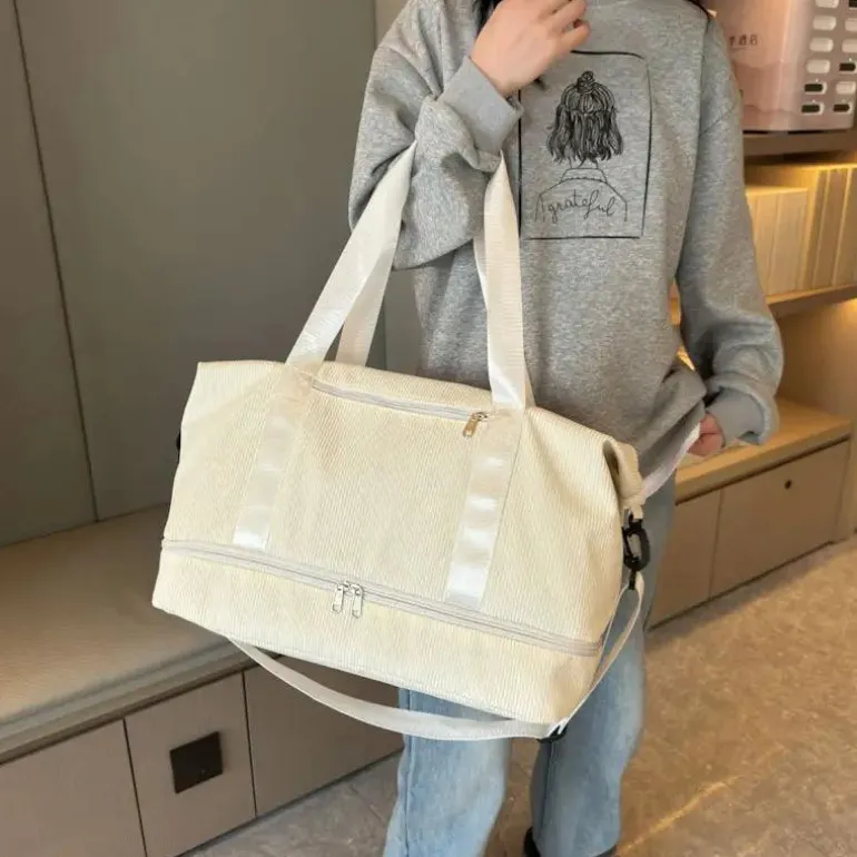 Cord-Reisetasche – Schuhfach, Weekender-Tasche