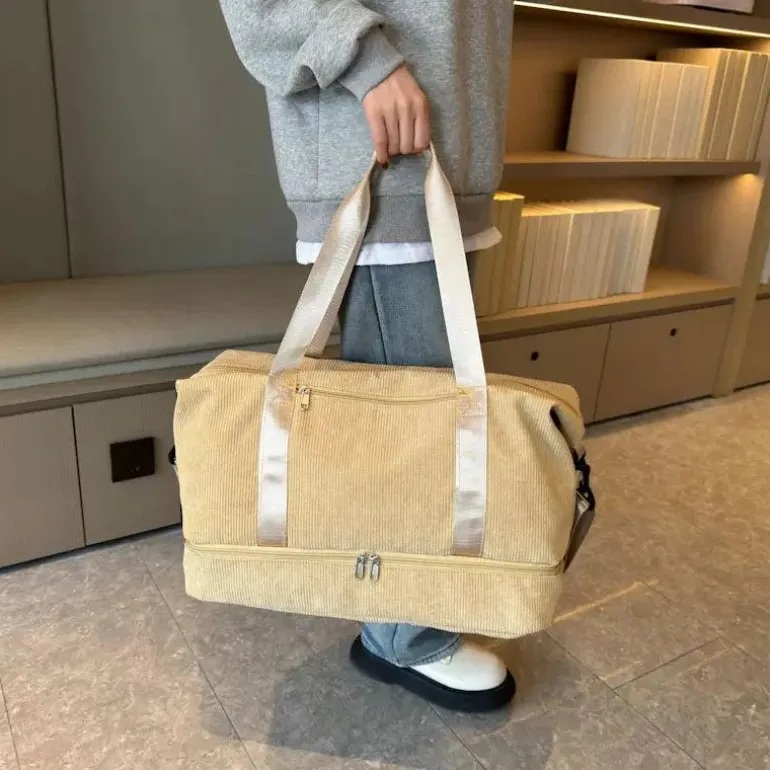 Cord-Reisetasche – Schuhfach, Weekender-Tasche