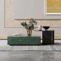 Couchtisch aus Smaragdmarmor – Stilvoller Akzenttisch aus Stein