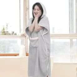 Cozy Womens Hooded Bathrobe - Soft Comfortable Robe