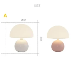 Cremefarbene Pilz-Tischlampe – Moderne rustikale Leuchte