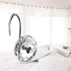 Crystal Ball Shower Curtain Hooks - Decorative Bathroom Accessories