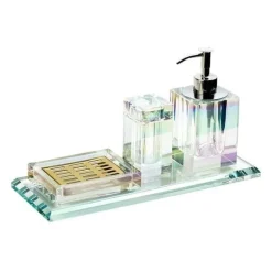 Crystal Glass Bathroom Accessories Set - Juiletta Collection