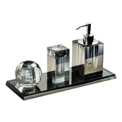 Crystal Glass Bathroom Accessories Set - Juiletta Collection