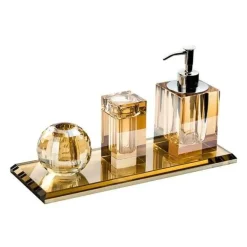 Crystal Glass Bathroom Accessories Set - Juiletta Collection