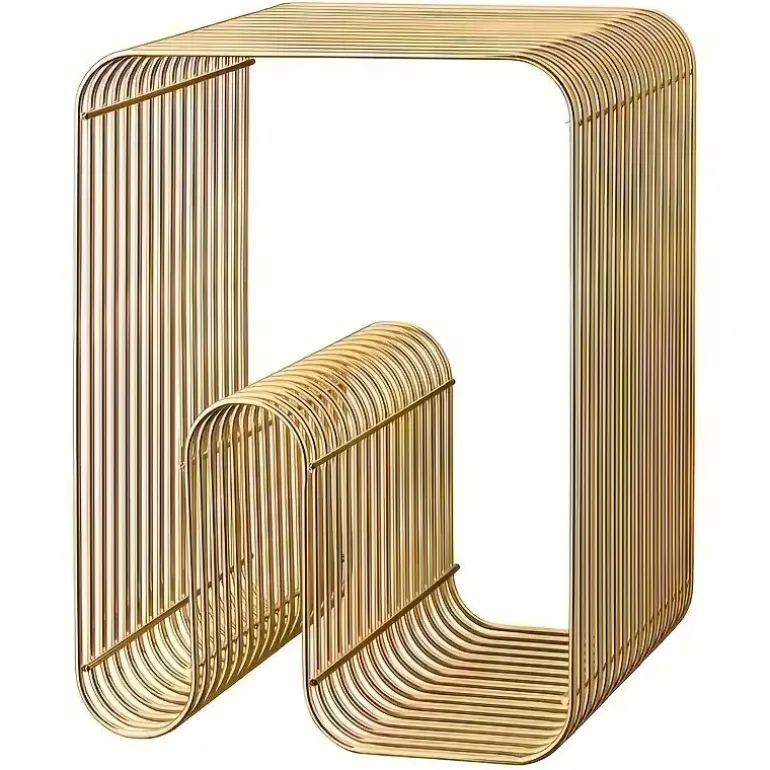 Curva Metal Stool & Side Table – Modern Scandinavian Stainless Steel Design
