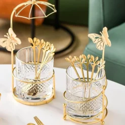 Curve Dessertgabel- und -löffel-Set mit Vorratsglas