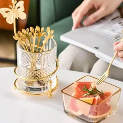 Curve Dessertgabel- und -löffel-Set mit Vorratsglas