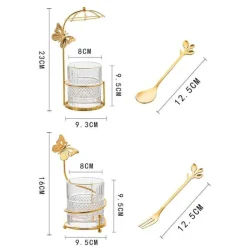 Curve Dessertgabel- und -löffel-Set mit Vorratsglas