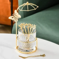 Curve Dessertgabel- und -löffel-Set mit Vorratsglas