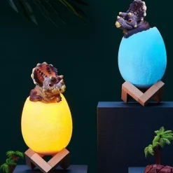 3D Dinosaur Egg Night Light - Colorful Remote Control Bedside Lamp