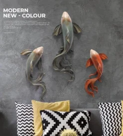 3D Fisch Wandaufkleber - Modernes Feng Shui Harz Dekor