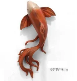 3D Fisch Wandaufkleber - Modernes Feng Shui Harz Dekor