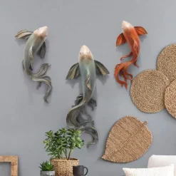 3D Fisch Wandaufkleber - Modernes Feng Shui Harz Dekor