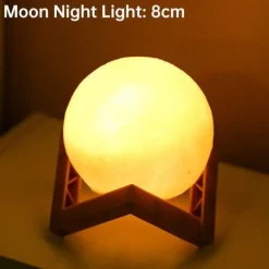 3D Moon Night Lamp - Rechargeable LED Touch Light