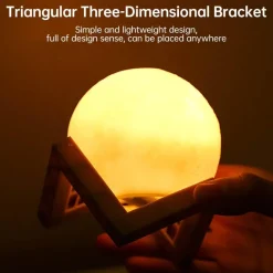 3D Moon Night Lamp - Rechargeable LED Touch Light