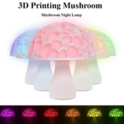 3D Printed Mushroom Lamp - Modern Elegant Home Decor