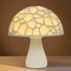 3D Printed Mushroom Lamp - Modern Elegant Home Decor
