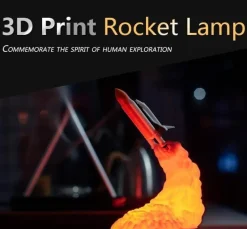 3D Printed Space Shuttle Night Lamp - Starry Sky Decor