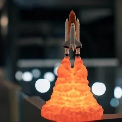3D Printed Space Shuttle Night Lamp - Starry Sky Decor