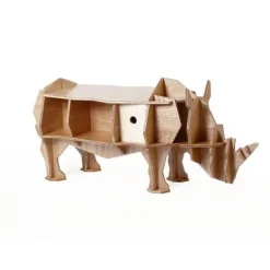 3D Rhino Puzzle Coffee Table - Unique Self-Build Organizer Design