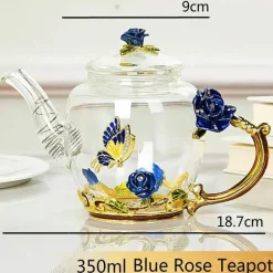 Daisy Kristallglas-Teekannen-Set – Emaille für heiße und kalte Getränke