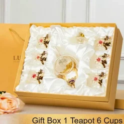 Daisy Kristallglas-Teekannen-Set – Emaille für heiße und kalte Getränke