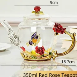 Daisy Kristallglas-Teekannen-Set – Emaille für heiße und kalte Getränke