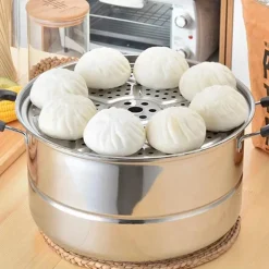 Dampfgarer aus Edelstahl zum Kochen von Brötchen, Mais und Eiern – langlebiges Küchenutensil