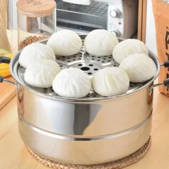 Dampfgarer aus Edelstahl für Brötchen, Mais und Eier – langlebiges Küchenutensil