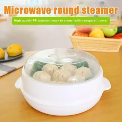 Dampfgarer-Schüssel für die Mikrowelle – runder Heizbehälter mit Deckel