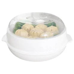 Dampfgarer-Schüssel für die Mikrowelle – runder Heizbehälter mit Deckel