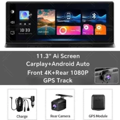 Dashcam mit zwei Objektiven – Intelligente Touchscreen-Autokamera