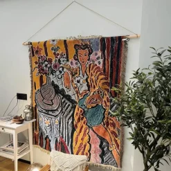 Deckenbezug im nordischen Design – Schöner Sofaüberwurf im Frauen-Stil