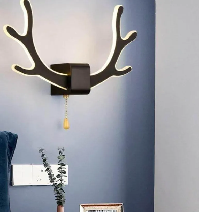Deer Antler Wall Lamp with Motion Sensor - Creative Home Decor Lighting