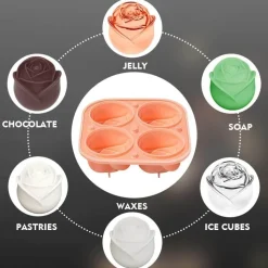 3D-Eisform in Rosenform – großer, eleganter Eiswürfelbereiter