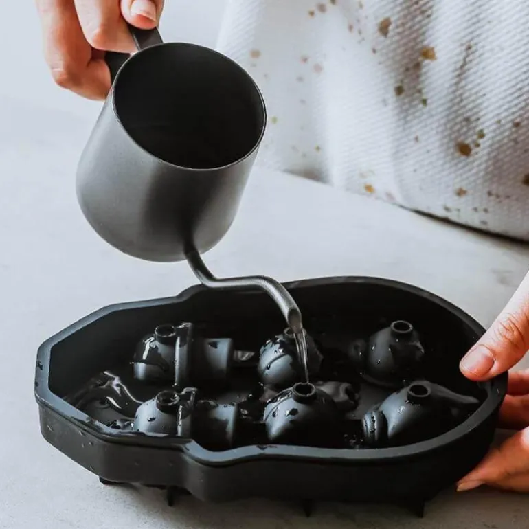 3D-Eiswürfelform mit Totenkopfmotiv – große Silikonformen für Partys und Getränke